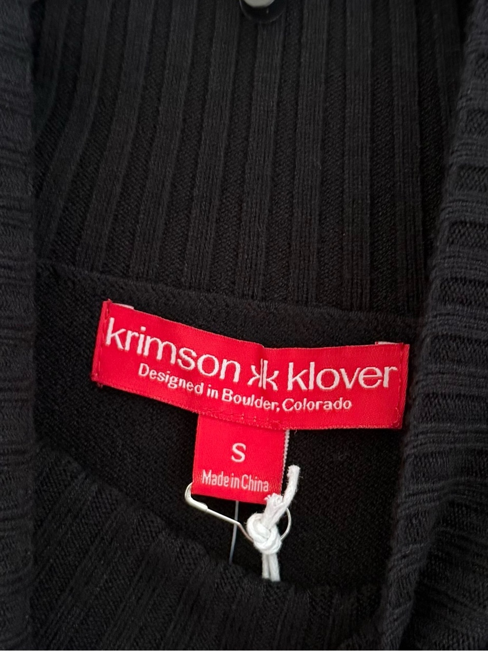 Krimson Klover Yvonne Sweater Dress Black Fair Isle Nordic Mock Neck NWT Small - Picture 4 of 7
